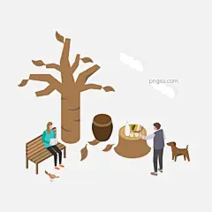 2.5D插画风格秋季枯树下的男女图片大小2000x2000px 图片尺寸158.01 KB 来自PNG搜索网 pngss.com 免费免扣png素材下载！长椅#狗#酒杯#酒壶#酒坛#卡通手绘#看书的女人#枯树#枯树枝#落叶#免抠图#男女#秋季#
