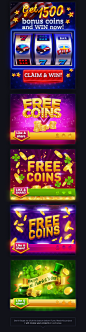 Juicy slots banners collection : Compilation of some hand-picked high conversion casino banners I made past year. Most of them are mobile games banners, some is just the facebook posts pictures.Hope you enjoy it! //Часть баннеров по тематике слот-игр, сде