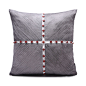 红空间布梵现代简约居家样板房灰色拼接钉珠抱枕会所沙发坐垫枕-淘宝网