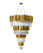 Empire Chandelier Hotel Lobby Chandelier : Our Empire Chandelier is inspired by the stunning architecture of The Empire State Building. It’s a masterpiece with an extravagant shape capable to transform every space into a stunning scenario. This is a natur