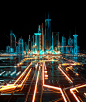 3D architecture city cyber future futuristic lightwave 3d neon Octane Render sci-fi