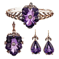 Stunning and Important Victorian Suite of Carved Amethyst