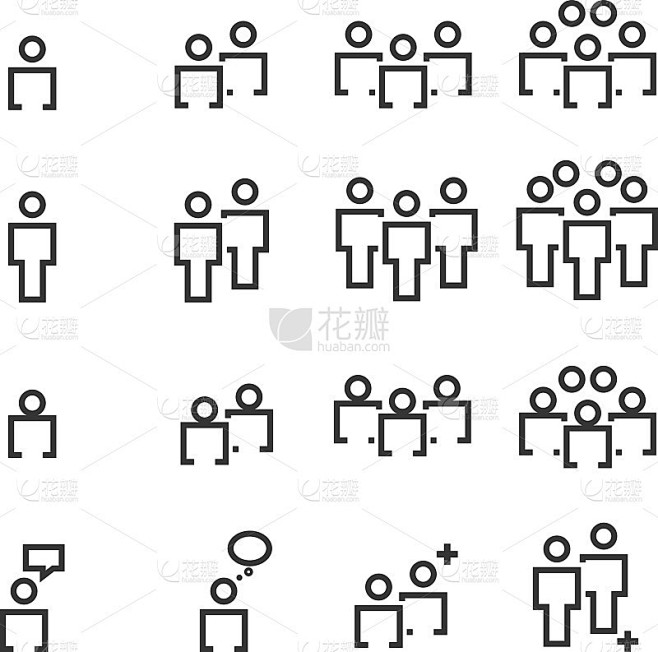 People Icons Line工作组Team