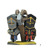 The Wizard Tower : 3d low poly 360 Animation Following Medieval characters around a Wizard island