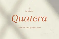 经典优雅奢华女性品牌广告海报杂志排版英文字体 Quatera Italic - Elegant Classy :  
