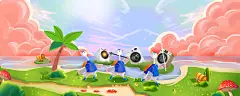 618活动预热页头插画