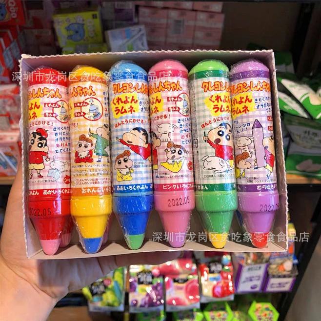 日本进口糖果 蜡笔小新趣味铅笔糖汽水糖 ...