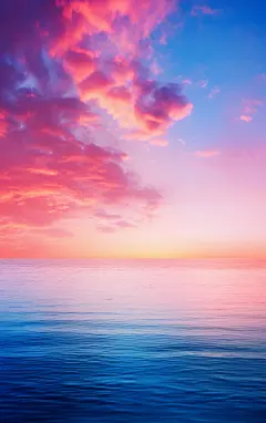 花朵油画山水海边日出日落草地壁纸