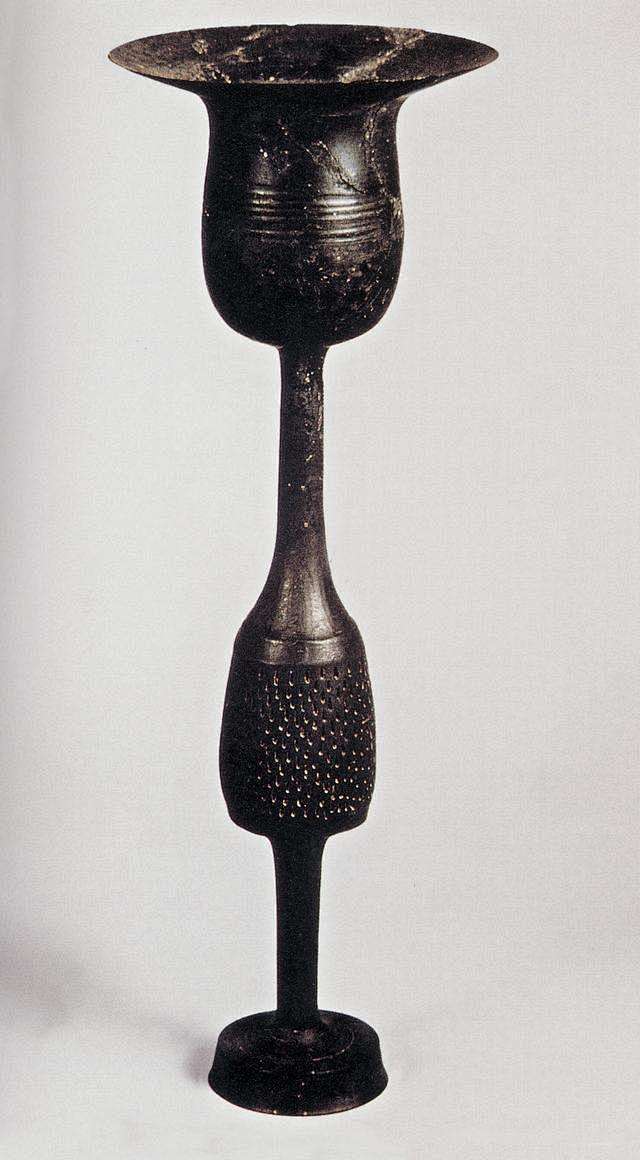 蛋壳黑陶高柄杯