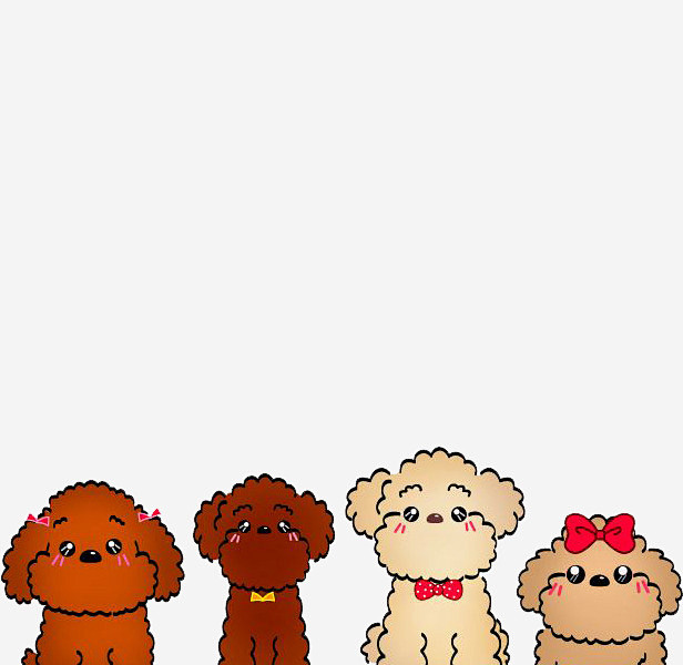 四个卡通泰迪狗