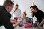 Person celebrating birthday at office Free Photo