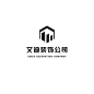 黑色正方形条形组合装修公司logo创意环境艺术中文logo