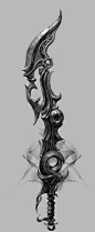 ArtStation - Sword concept, Boris Nikolic. to spikey to be of any use as a sword. and would be very likely to get stuck in a body after being thrust.: