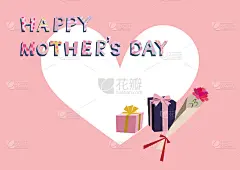 母亲节卡片。矢量插图素材收集。快乐的母亲节。消息的名片。母亲节贺卡。材料收集。矢量艺术材料收集。母亲