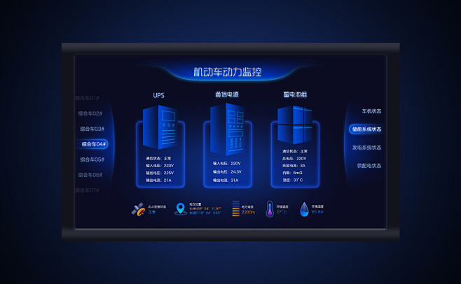车载系统UI设计-监控系统