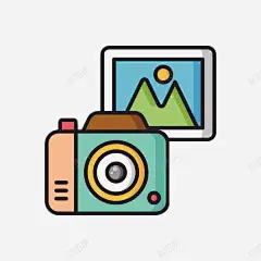 手绘彩色扁平化相片相机 设计图片 免费下载 页面网页 平面电商 创意素材
