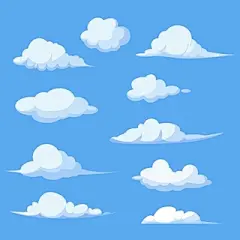 卡通云手绘原创插画小素材云云朵祥云