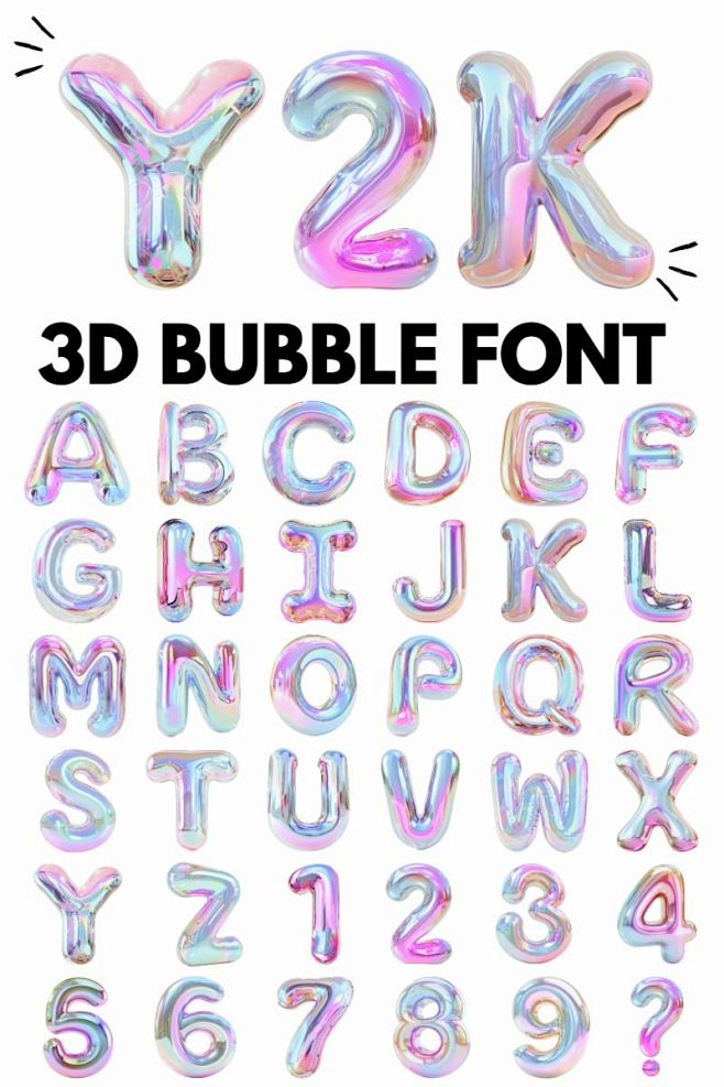 3D Bubble Font | Hol...