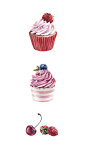 Cupcake Pattern : Watercolour cupcake patterns