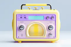 老物件复古便携式收音机机器模型
