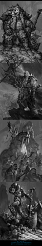 【小K原创作品】
〖怪物插画概念〗
个人微博：http://weibo.com/kkart_black and white _T202038  _职业-野蛮、部落