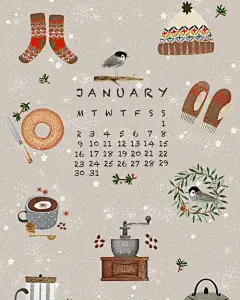 大家⭐️新年快乐 这是一月份的手机壁纸，具有温暖的闪闪发光的背景或干净的奶油色背景  我希望我的一月份会充满清爽的散步、一点点的雪花、与朋友一起喝杯热咖啡和一点点闪闪发光 ✨ 你完美的一月有什么？？⭐️⛄️☕️
壁纸将在今天我的故事和我主页上的壁纸亮点图标中出现
一月贴纸将于今天晚些时候在我的 Etsy 商店提供
#phonewallpaper #freephonewallpaper #january2023
#januarycalendar #nettleandtwig