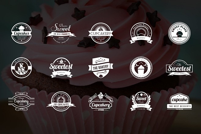 15款面包蛋糕烘焙品牌商标Logo设计模...