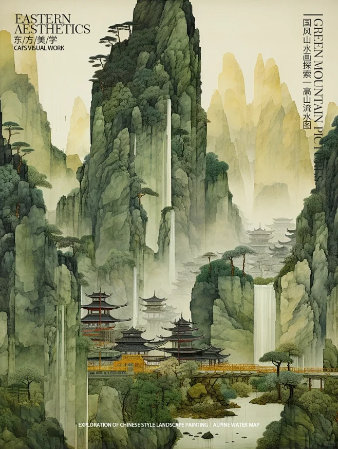 东方美学｜国风山水画探索｜高山流水图图片_中式 古画图片素材-花瓣网