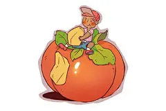 霜降节气柿子美食童真卡通素材