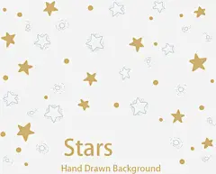 手绘星星背景免抠素材_新图网 https://ixintu.com 海报 矢量可编辑 金色星星