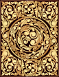 Golden ornate vintage decorative card