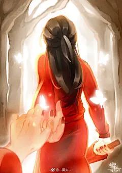 #天官赐福##花城##谢怜# 這段難道不是傳說中的女友背影照？ ​​​​