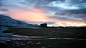 冰岛，夕阳。