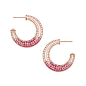 ROULE & CO - Shaker Mini Hoop Earrings - Alive with movement and eye-catching dimension, the Rose Gold Shaker Mini Crescent Hoop Earrings are as fun as they are fabulous. A twist on a classic design, these earrings are 18k gold latticework hoops fille