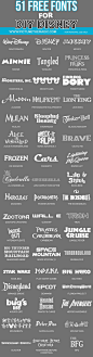 Wow! 58 free Disney fonts from Disney movies, Disney parks, etc.