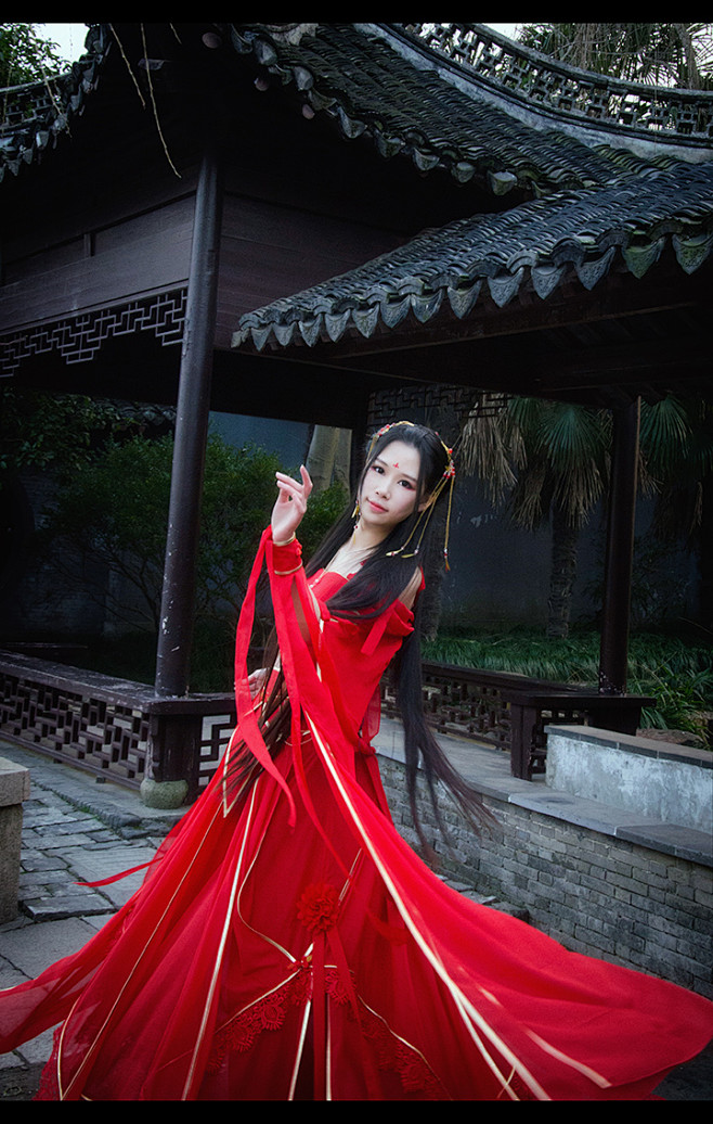 夙兴夜寐cosplay华丽女古装红舞姬舞衣白浅凤九锦鲤抄牵丝戏淘宝网