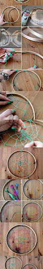 Dream catcher diy One day when I get time! this is sooo smart for a college dorm to hang jewelry 捕梦网