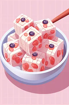 AI数字艺术手绘原味炒酸奶元素插画