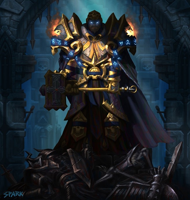 魔兽游戏插画设定欧美魔幻光影人设圣骑士t10