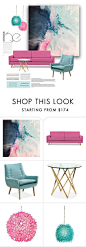 "Coral Reef" by youaresofashion ❤ liked on Polyvore featuring interior, interiors, interior design, home, home decor, interior decorating, Joybird Furniture, Jonathan Adler, Worlds Away and Varaluz: 