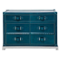 KARE Design Blue Leather Cabinet: 