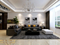 现代简约风格三居客厅沙发背景墙装修效果图