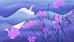 卡通手绘可爱插画风景