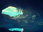 Cave mountain water rocks stones illustration concept art environment