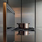 Steel and wood kitchen with peninsula PHOENIX by Varenna by Poliform