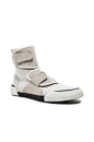 Image 1 of Lanvin Suede & Leather Sneakers in Pale Grey