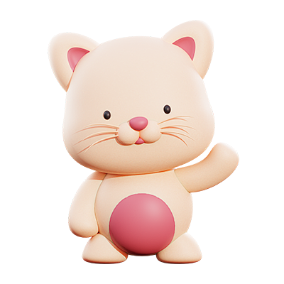 三维可爱小猫卡通形象
