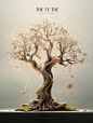 抽象艺术树的生命封面海报Midjourney咒语 - Ai宇宙吧--Ai宇宙吧-