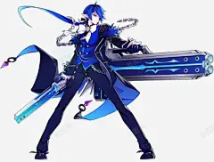 蓝色系巨剑战士高清素材 战士 蓝色 免抠png 设计图片 免费下载