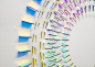 New Glowing Dichroic Glass Installations by Chris Wood are Activated by Sunlight : British artist Chris Wood (previously) continues to create sculptural dichroic glass installations. The artist forms seemingly spare geometric shapes in windows and on on w